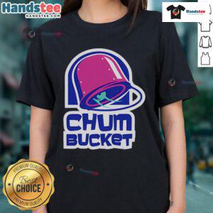 Stylish Nice Chum Bucket Ladies Tee featuring vibrant colors and a fun design, perfect for casual outings and SpongeBob fans.