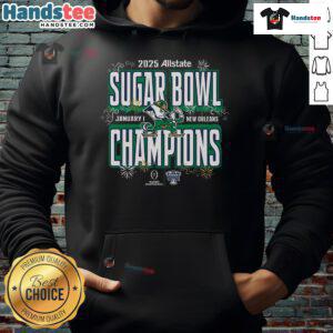 Notre Dame Allstate Sugar Bowl Champions hoodie featuring college football playoff design.