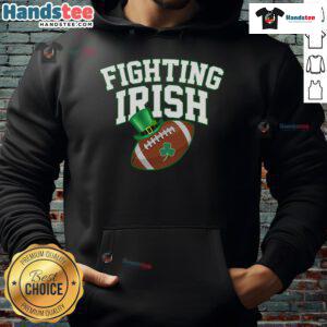 Nice Fighting Irish Clover Football Hoodie featuring vibrant green design and team logo, perfect for fans and athletes.