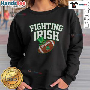 Green Nice Fighting Irish Clover football sweatshirt featuring team logo and clover design, perfect for game day.