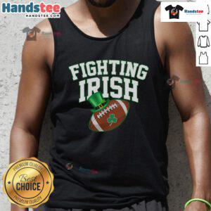 Nice Fighting Irish Clover Football Tank Top featuring a green clover design, perfect for game day and casual wear.