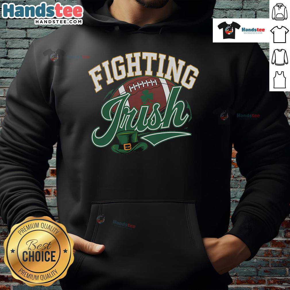 Nice Fighting Irish football hoodie in green, featuring the iconic team logo for fans and supporters.