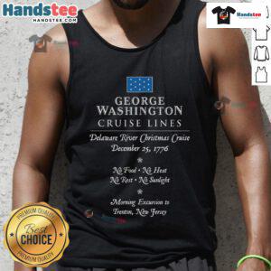 George Washington Crossing the Delaware River 1776 tank top design featuring a historic scene and vibrant colors.