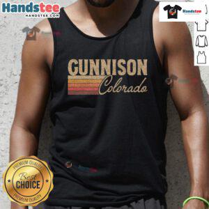 Stylish Nice Gunnison Colorado tank top displayed on a wooden background, perfect for casual summer wear.