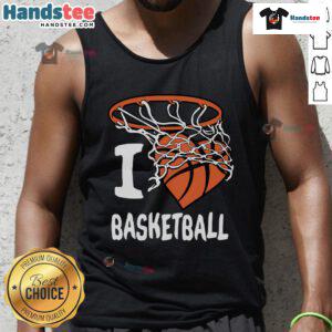 Stylish 'Nice I Love Basketball' heart tank top in vibrant colors, perfect for basketball lovers and summer wear.