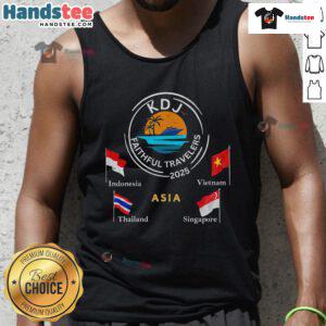 Nice KDJ Faithful Travelers 2025 Asia tank top featuring a vibrant design perfect for summer adventures.