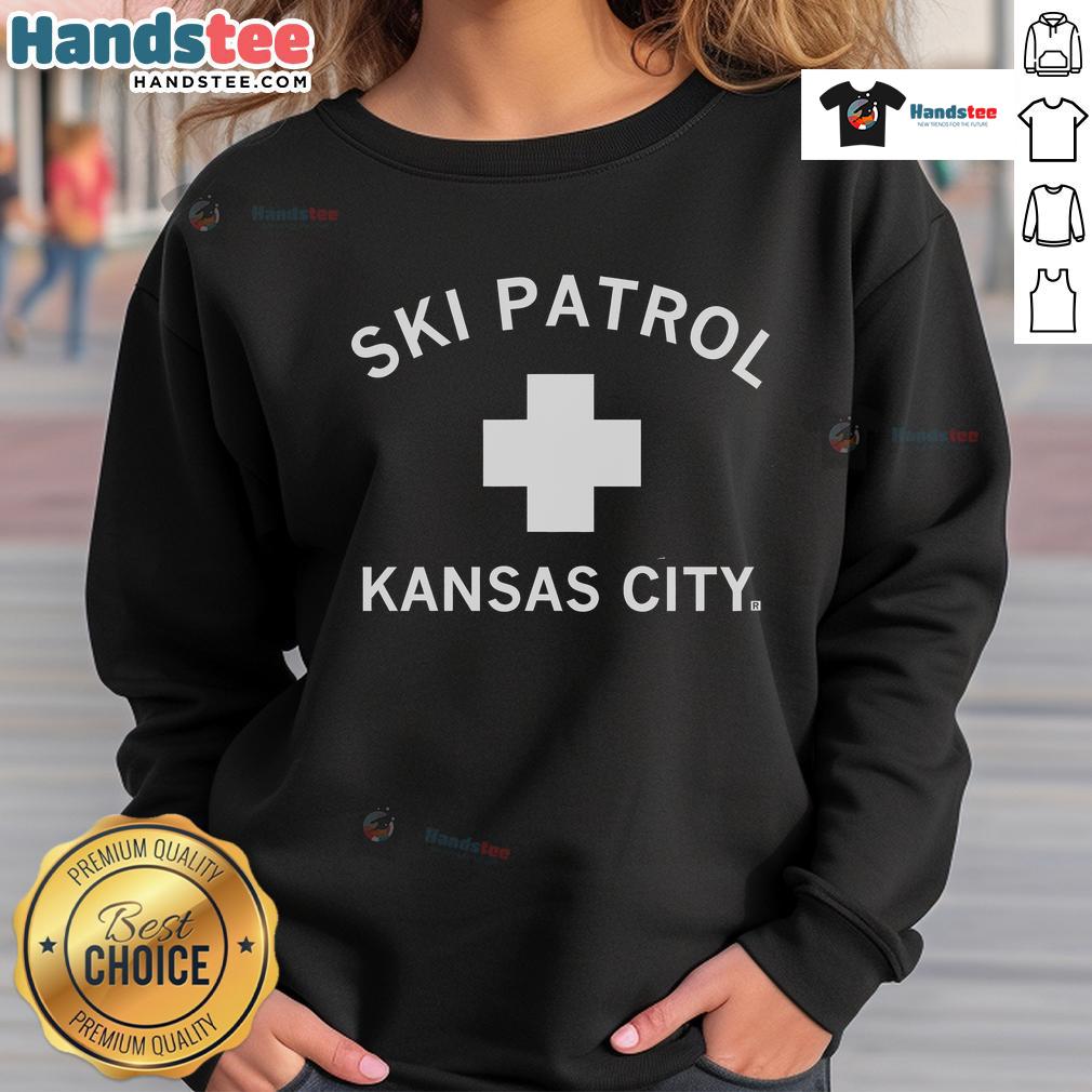 Nice Kansas City Ski Patrol sweatshirt featuring a stylish design, perfect for winter sports enthusiasts and casual wear.