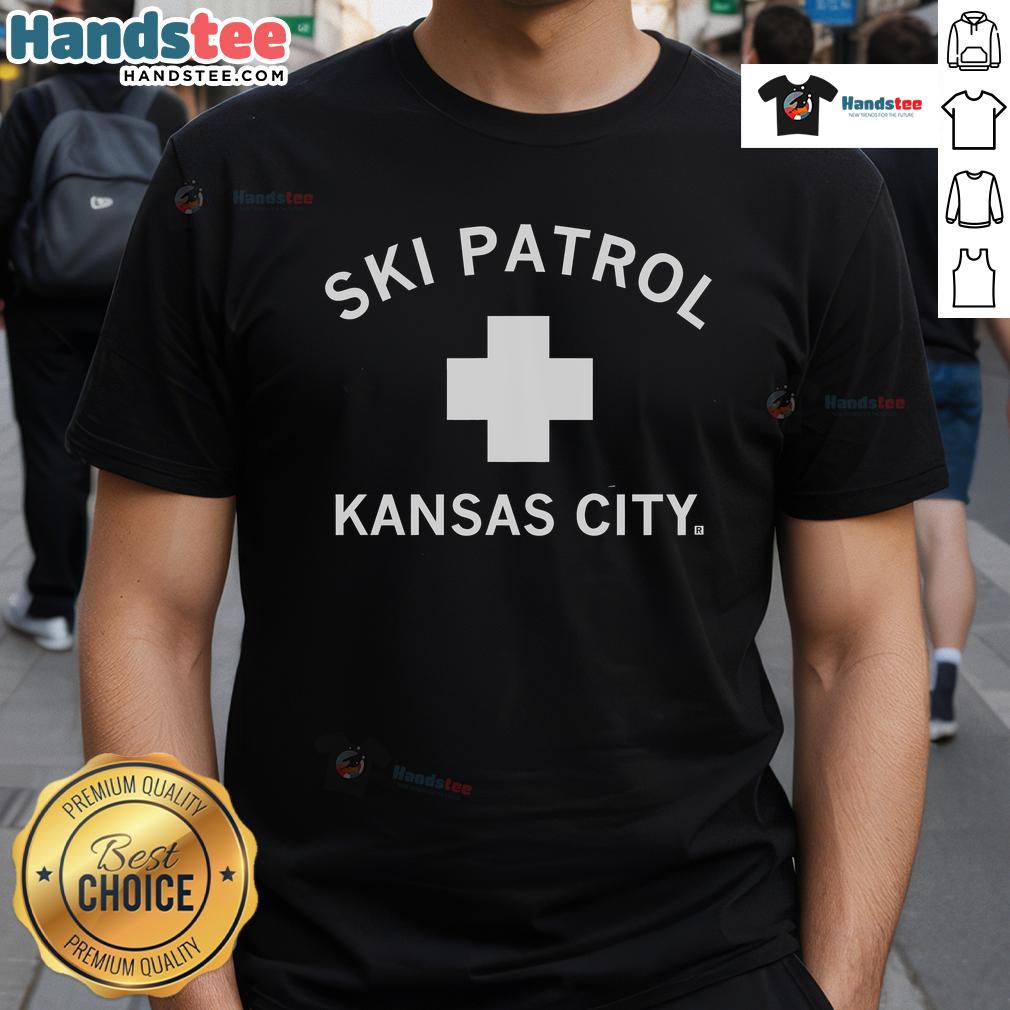 Nice Kansas City Ski Patrol T-Shirt featuring a stylish design perfect for winter sports enthusiasts and ski patrol supporters.