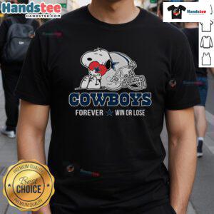 Alt Text: Dallas Cowboys T-Shirt featuring Snoopy from The Peanuts Movie, perfect for NFL fans and football enthusiasts.