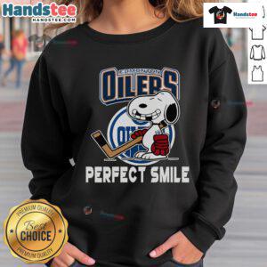 Detroit Red Wings Snoopy sweatshirt featuring a perfect smile from The Peanuts Movie, ideal for NHL fans and cozy wear.