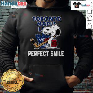 Toronto Maple Leafs Snoopy hoodie featuring a perfect smile, inspired by The Peanuts Movie and NHL hockey culture.