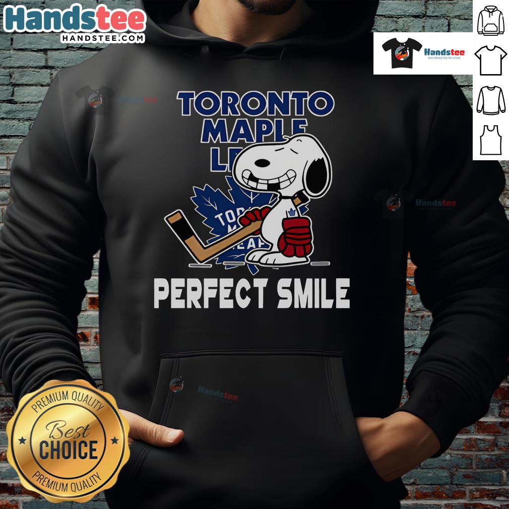 Toronto Maple Leafs Snoopy hoodie featuring a perfect smile, inspired by The Peanuts Movie and NHL hockey culture.