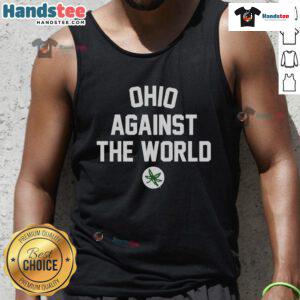 Nice Ohio Against The World tank top featuring Ohio State Buckeye leaf design, perfect for fans and supporters.