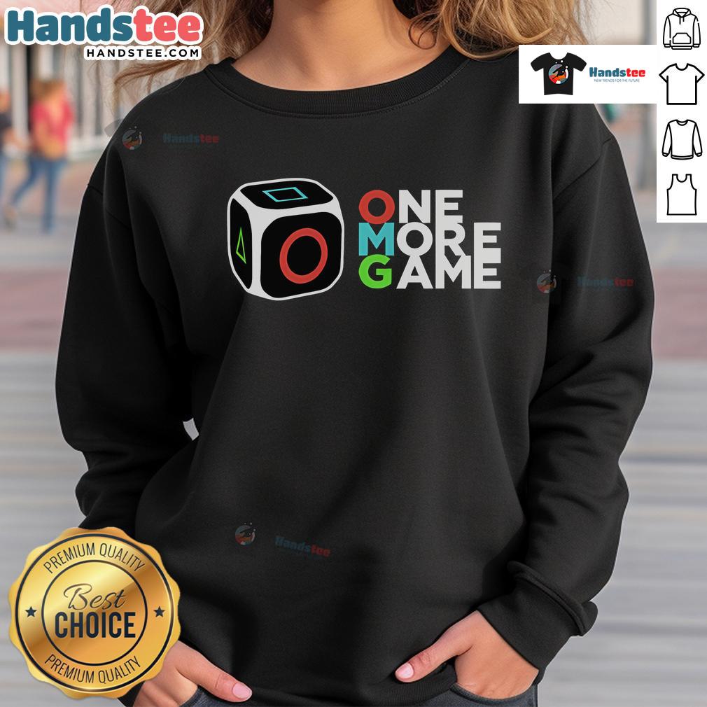 Cozy Nice One More Game sweatshirt featuring a playful design, perfect for gamers and casual wear enthusiasts.