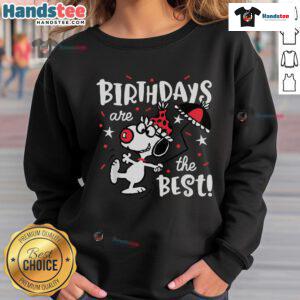 Nice Peanuts Snoopy Birthdays Are The Best Sweatshirt featuring colorful Snoopy design for birthday celebrations.