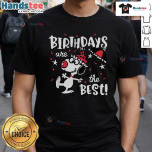 Nice Peanuts Snoopy Birthdays Are The Best T-Shirt featuring Snoopy celebrating with a colorful birthday design.