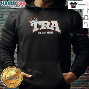 Nice The Rap Arena Tra Crown Hoodie displayed on a model, showcasing its stylish design and vibrant colors.