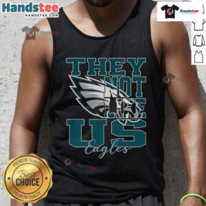 Stylish Philadelphia Eagles NFL football tank top with 'Nice, They Not Like Us' slogan, perfect for game day.