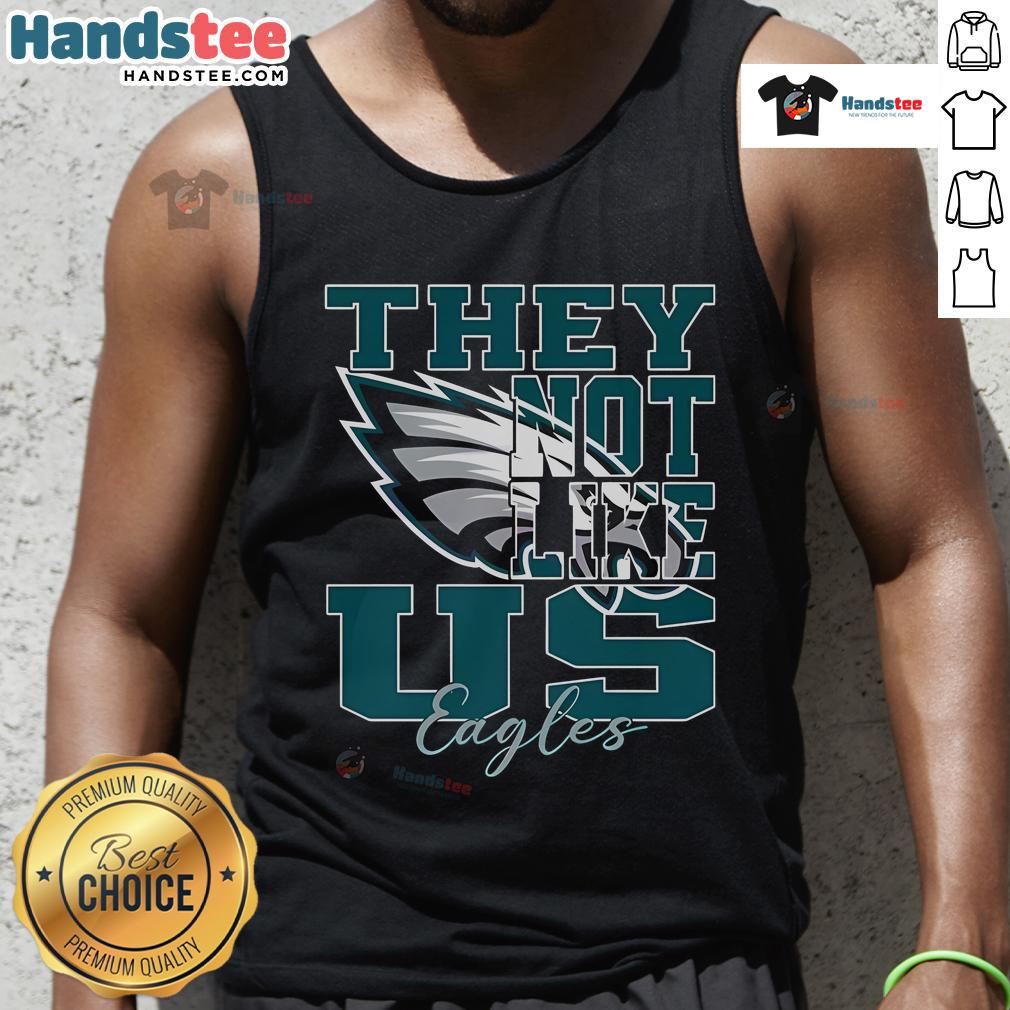 Stylish Philadelphia Eagles NFL football tank top with 'Nice, They Not Like Us' slogan, perfect for game day.
