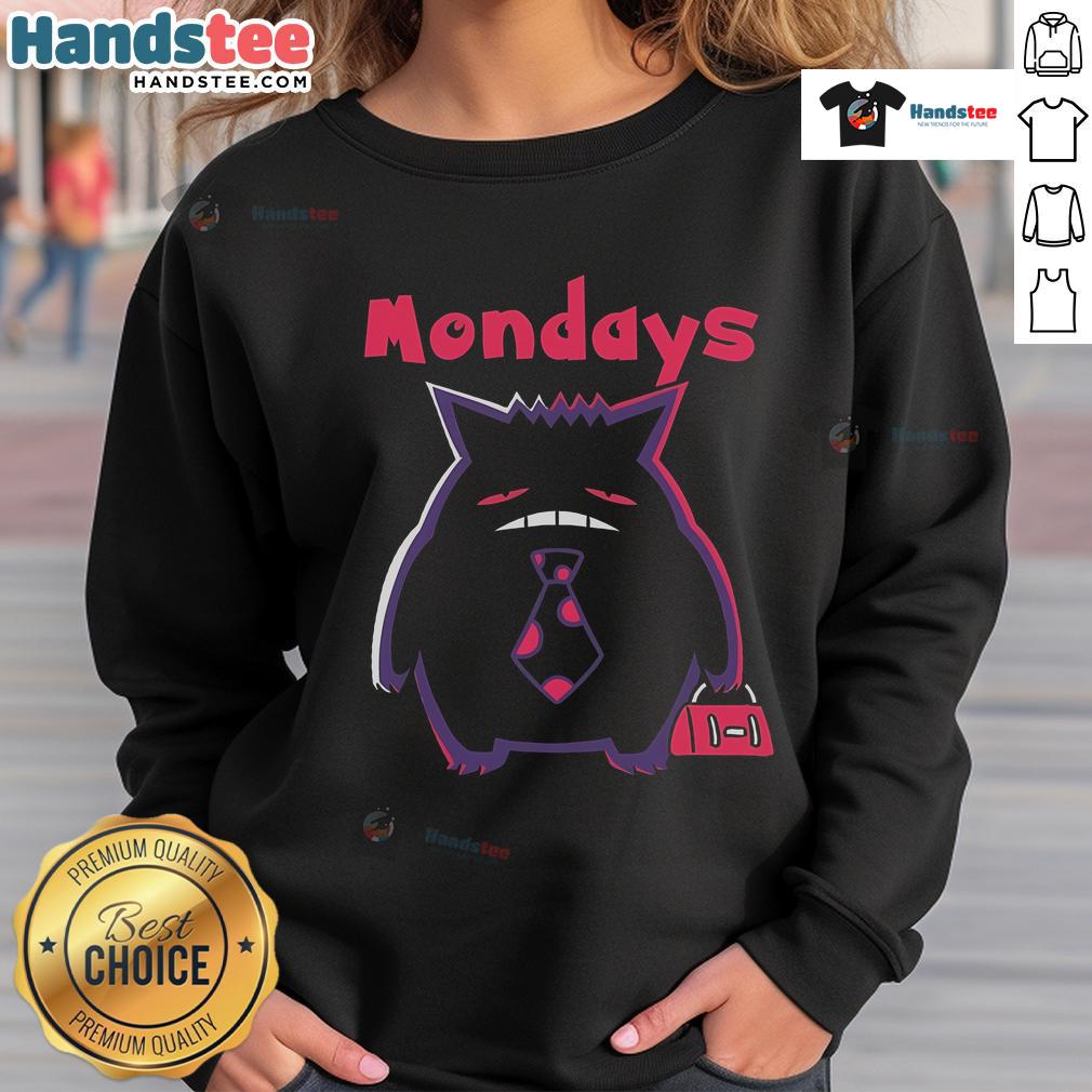 Cozy Nice Tired Gengar Pokemon Mondays sweatshirt featuring a playful Gengar design perfect for Pokmon fans.