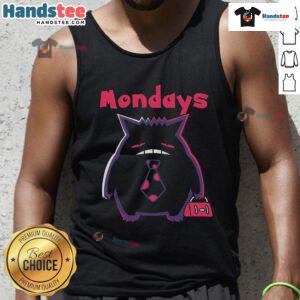 Nice Tired Gengar Pokemon Mondays tank top featuring a playful Gengar design for Pokemon fans.