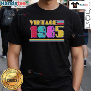Vintage 80s colors 1985 40th birthday t-shirt featuring retro design and vibrant hues celebrating a special milestone.