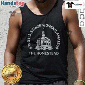 Alt Text: Official 63rd US Senior Women's Amateur Tank Top featuring The HomeStead logo in vibrant colors.