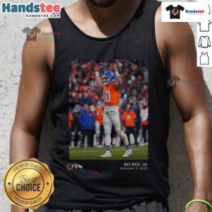 Official Bo Nix Denver Broncos NFL Flash Features Week 18 tank top showcasing vibrant team colors and logo.