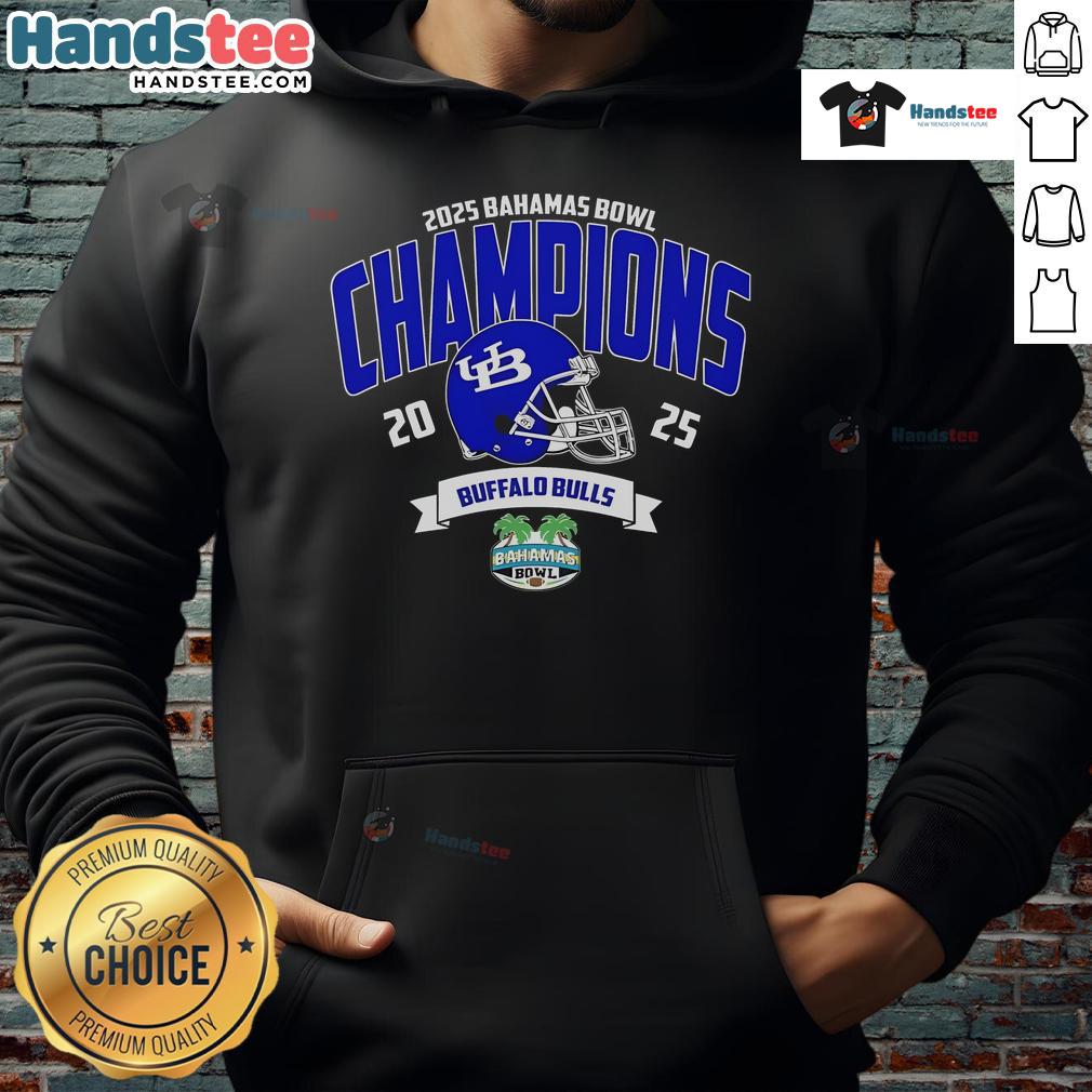 Alt Text: Official Buffalo Bulls Football Champions 2025 Bahamas Bowl NCAA College Football Hoodie in vibrant team colors.