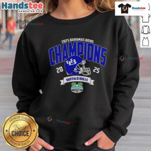 Official Buffalo Bulls Football Champions 2025 Bahamas Bowl NCAA College Football sweatshirt showcasing team pride.