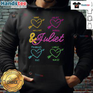 Pretty Juliet graffiti hoodie featuring a heart design inspired by love and musical theatre.