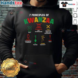 Top 7 Principles of Kwanzaa hoodie design celebrating African American heritage at a festive event.