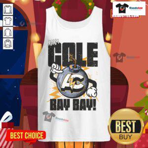 Awesome Adam Cole Bay Bay Bombs Away Tank Top featuring bold graphics and a stylish design ideal for wrestling fans.