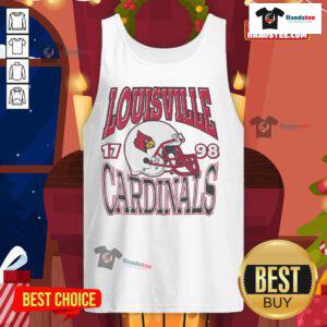 Awesome Louisville Cardinals classic team helmet tank top featuring bold graphics and vibrant team colors for fans.