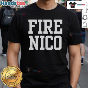 Funny Fire Nico T-Shirt featuring a vibrant design of a cartoon flame character, perfect for casual wear and humor lovers.