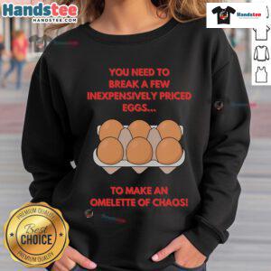 Funny Omelette of Chaos Sweatshirt featuring a whimsical design with colorful graphics, perfect for casual wear.