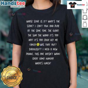 Funny pickleball talk and phrases ladies tee featuring vibrant graphics and a playful design for pickleball enthusiasts.
