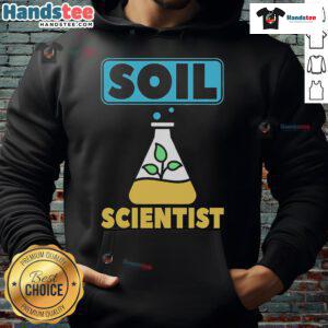 Funny soil scientist farmer wearing a hoodie, showcasing soil science humor for agriculturists and agriculture enthusiasts.