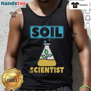 Funny soil scientist in a tank top, showcasing soil science humor for agriculturists and farmers.