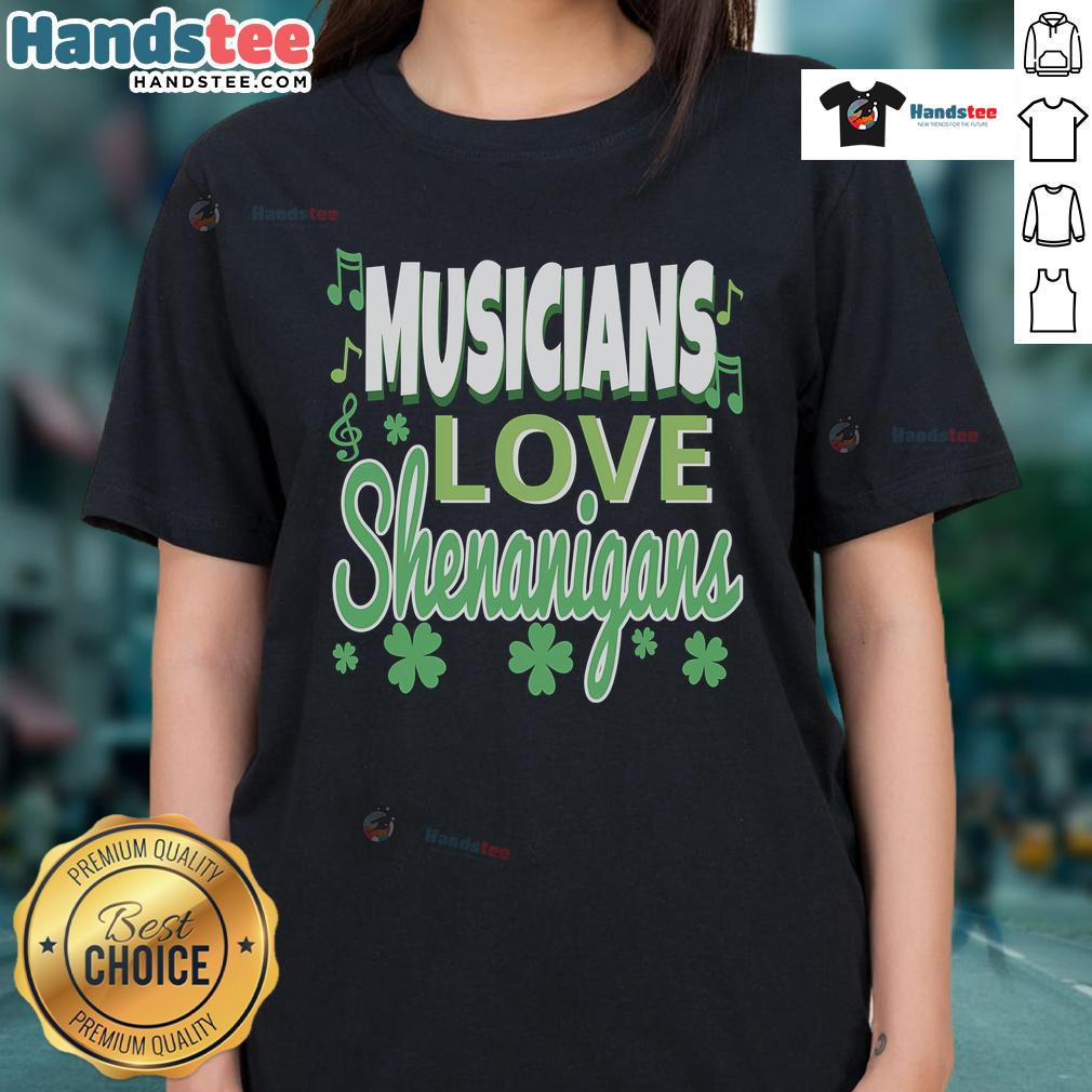 Funny St. Patrick's Day musician tee featuring playful love shenanigans, perfect for celebrating in style.