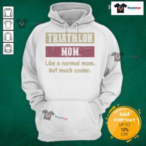 Funny triathlon mom definition hoodie showcasing pride in being a dedicated triathlon mom with a humorous twist.
