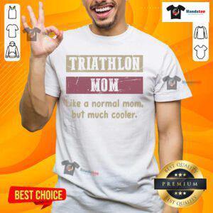 Funny Triathlon Mom definition graphic on a proud Triathlon Mom T-Shirt, showcasing humor and athletic pride.