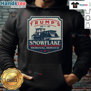 Funny Trumps Snowflake Removal Service hoodie featuring Donald Trump for 2024, perfect for political humor.