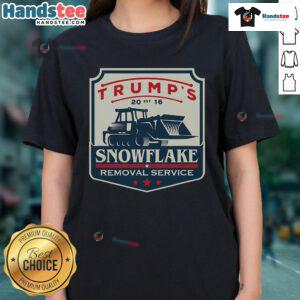 Funny Trumps Snowflake Removal Service tee for women, featuring a humorous Donald Trump design for 2024.