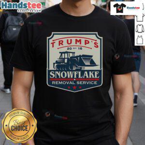 Alt Text: Funny Trumps Snowflake Removal Service T-Shirt for Donald Trump 2024, featuring humorous graphics and text.
