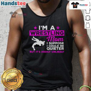 Funny wrestling mom tank top featuring humorous text about cheering louder at matches, perfect for dedicated sports moms.