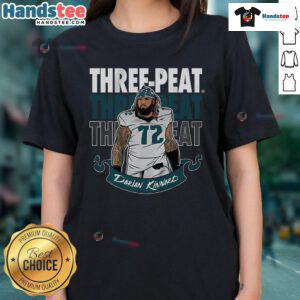 Alt Text: Good 2025 Darian Kinnard Three-Peat Ladies Tee featuring stylish design and vibrant colors for athletic wear.