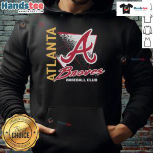 Good Atlanta Braves Side Arm Baseball Club Hoodie in navy blue, featuring team logo and stylish design for fans.