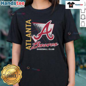 Good Atlanta Braves Side Arm Baseball Club ladies tee featuring team logo and stylish design for female fans.