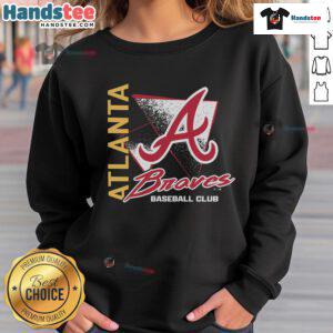 Good Atlanta Braves side-arm baseball club sweatshirt featuring team colors and logo, perfect for fans and casual wear.